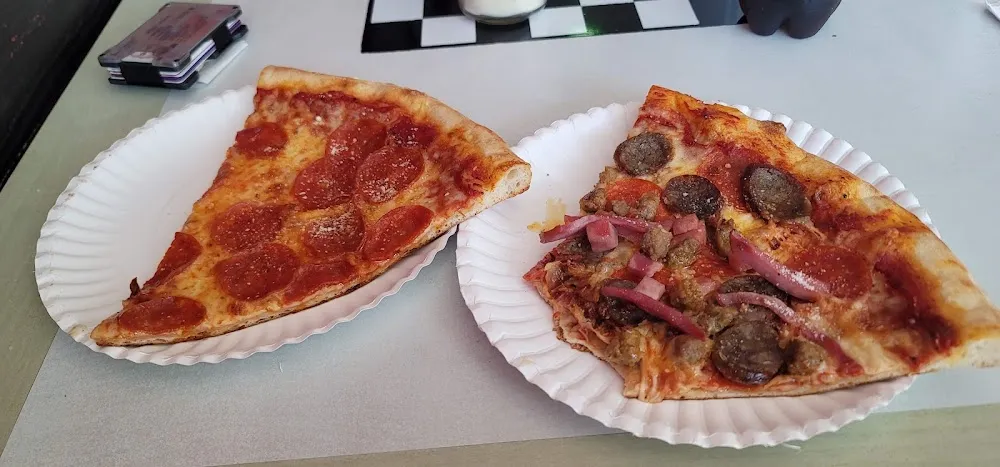 Pepperoni Pizza Slice and Cheese Pizza Slice